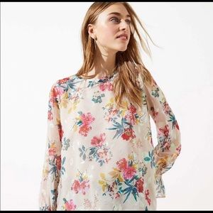 LOFT SHIMMER FLORAL BLOUSE SIZE 16 plus